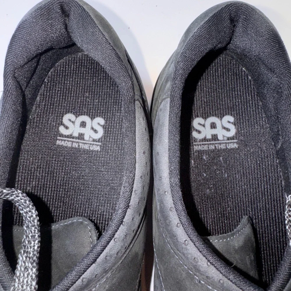 SAS Free Time Walking Shoes Women 9.5 M Charcoal Nubuck Leather Comfort Sneaker